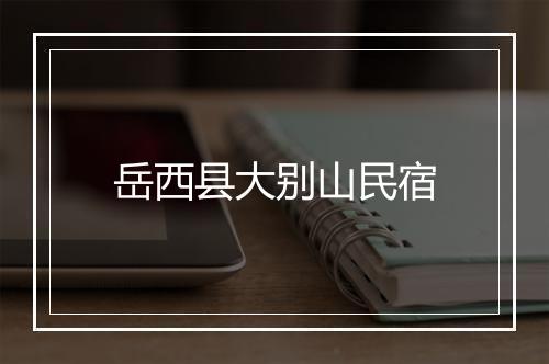 岳西县大别山民宿