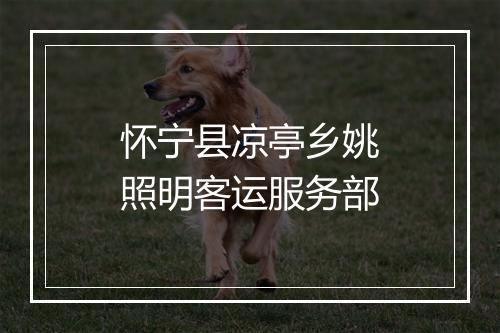 怀宁县凉亭乡姚照明客运服务部