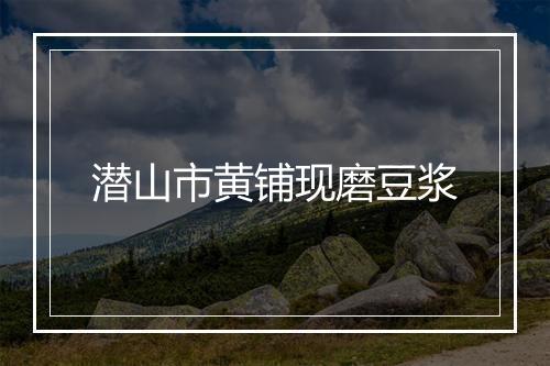 潜山市黄铺现磨豆浆