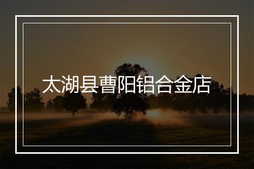 太湖县曹阳铝合金店