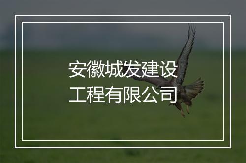 安徽城发建设工程有限公司