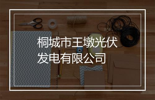 桐城市王墩光伏发电有限公司
