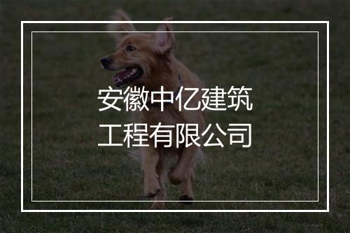 安徽中亿建筑工程有限公司