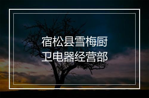 宿松县雪梅厨卫电器经营部