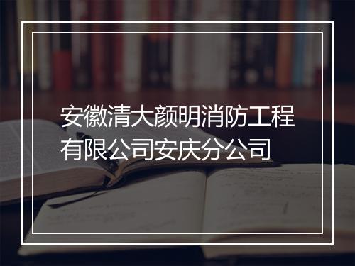 安徽清大颜明消防工程有限公司安庆分公司