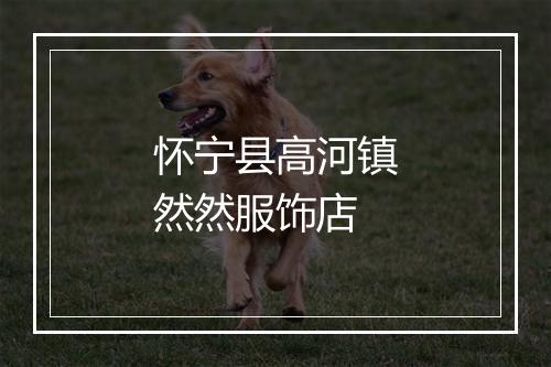 怀宁县高河镇然然服饰店