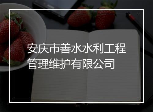 安庆市善水水利工程管理维护有限公司