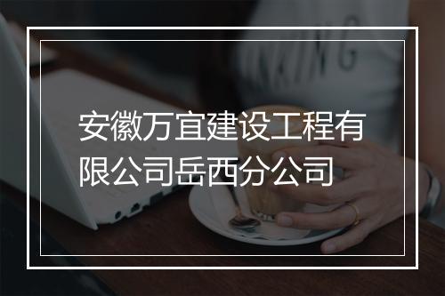 安徽万宜建设工程有限公司岳西分公司