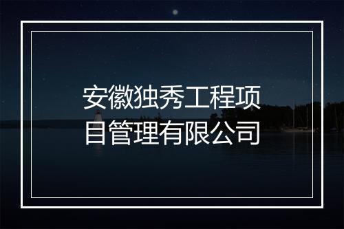 安徽独秀工程项目管理有限公司