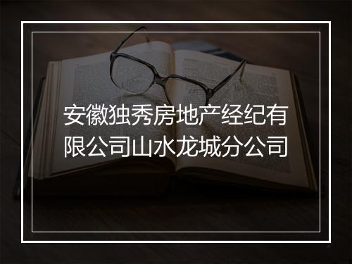 安徽独秀房地产经纪有限公司山水龙城分公司
