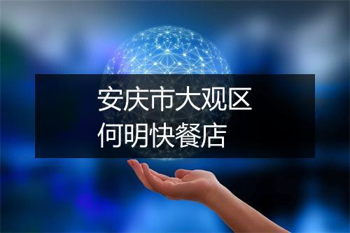 安庆市大观区何明快餐店