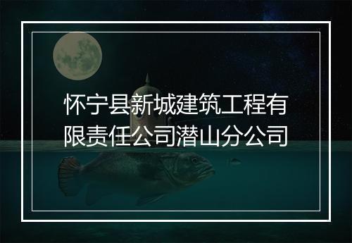 怀宁县新城建筑工程有限责任公司潜山分公司