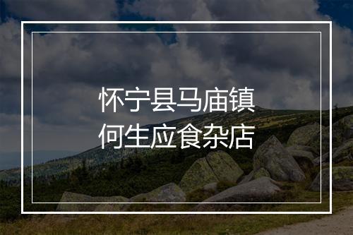 怀宁县马庙镇何生应食杂店