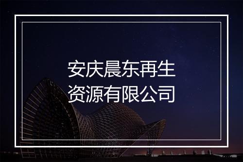安庆晨东再生资源有限公司
