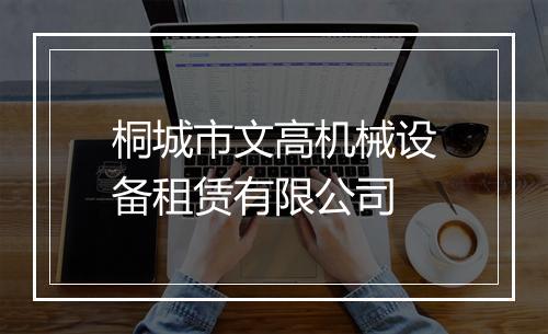 桐城市文高机械设备租赁有限公司