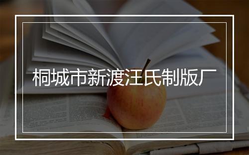 桐城市新渡汪氏制版厂