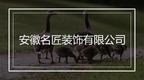 安徽名匠装饰有限公司