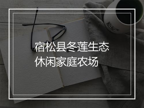 宿松县冬莲生态休闲家庭农场