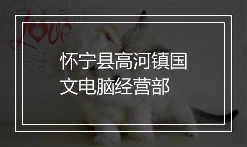 怀宁县高河镇国文电脑经营部