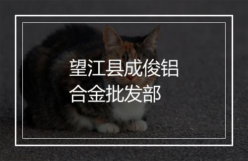 望江县成俊铝合金批发部