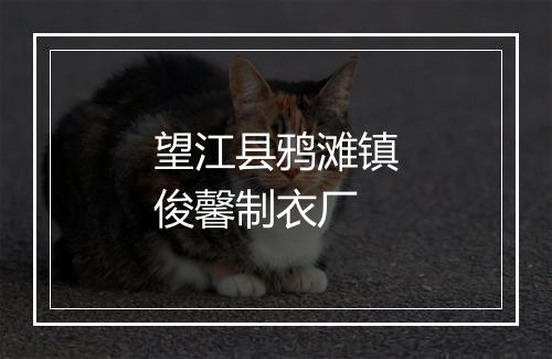 望江县鸦滩镇俊馨制衣厂