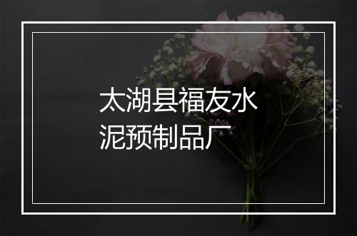 太湖县福友水泥预制品厂
