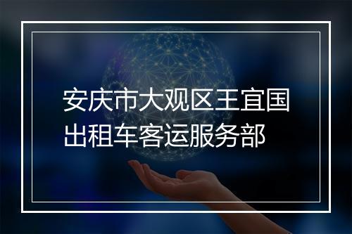 安庆市大观区王宜国出租车客运服务部
