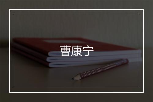 曹康宁
