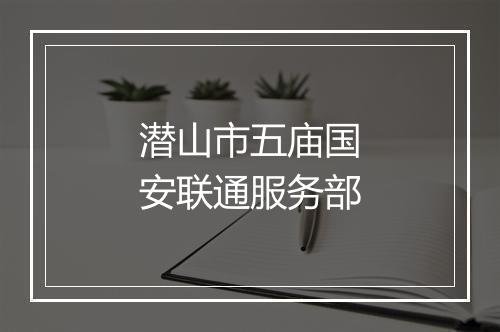 潜山市五庙国安联通服务部