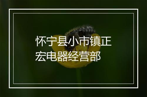 怀宁县小市镇正宏电器经营部