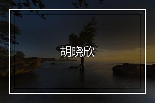 胡晓欣