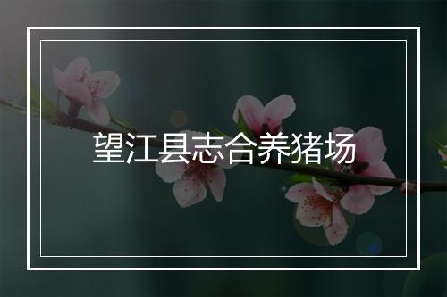 望江县志合养猪场