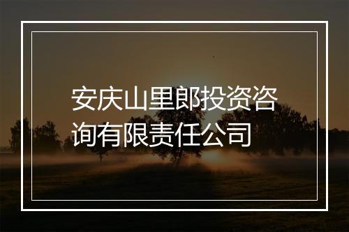 安庆山里郎投资咨询有限责任公司