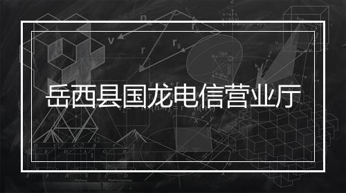 岳西县国龙电信营业厅