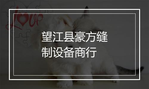 望江县豪方缝制设备商行