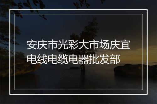 安庆市光彩大市场庆宜电线电缆电器批发部