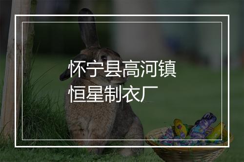 怀宁县高河镇恒星制衣厂