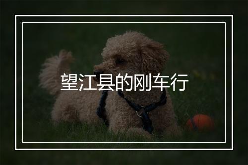 望江县的刚车行