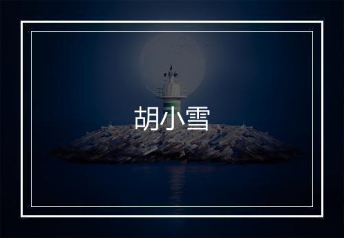 胡小雪