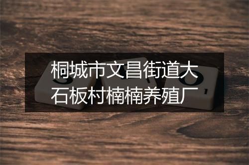 桐城市文昌街道大石板村楠楠养殖厂