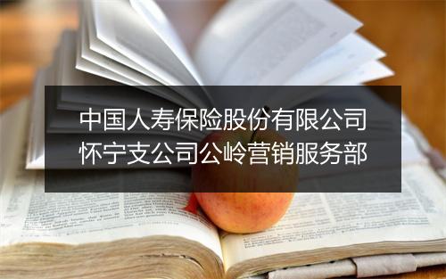 中国人寿保险股份有限公司怀宁支公司公岭营销服务部