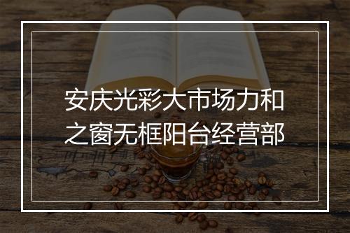 安庆光彩大市场力和之窗无框阳台经营部