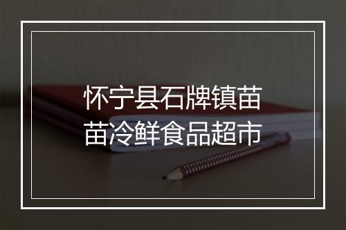 怀宁县石牌镇苗苗冷鲜食品超市