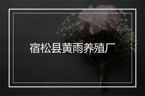 宿松县黄雨养殖厂