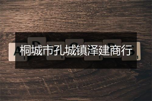 桐城市孔城镇泽建商行
