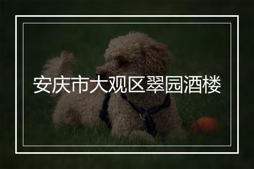 安庆市大观区翠园酒楼