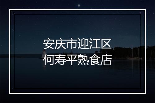 安庆市迎江区何寿平熟食店