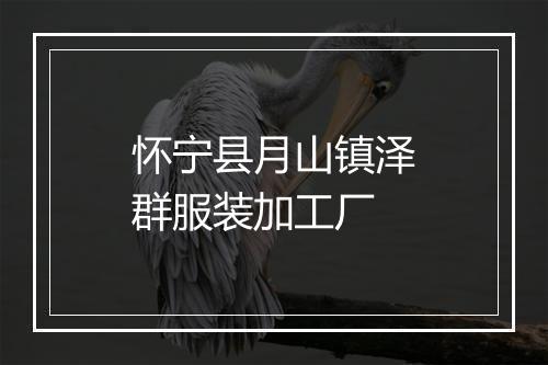 怀宁县月山镇泽群服装加工厂