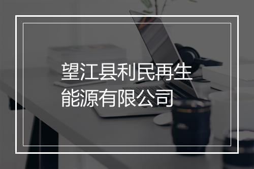 望江县利民再生能源有限公司