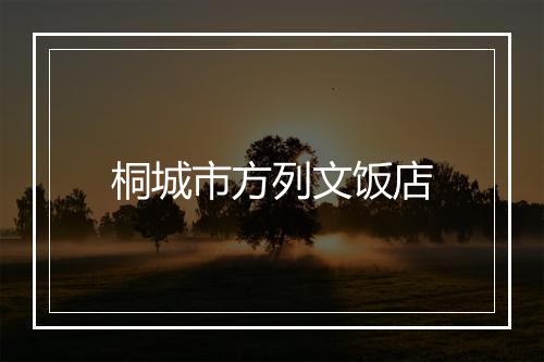 桐城市方列文饭店